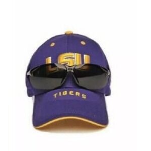 LSU Tigers | Adjustable Ball Cap Purple Cotton Louisiana State Sunglasses Holder